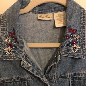 VINTAGE Bobbie Brooks floral embroidered button up